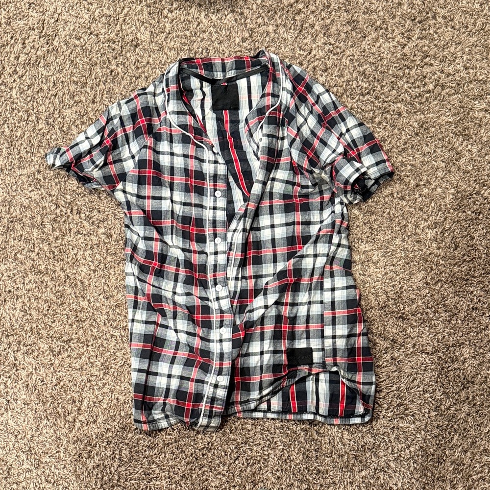 On the Byas Casual Plaid Shirt - Black, White, Red